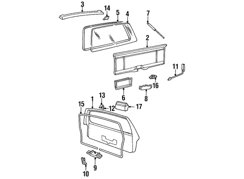 1988 Pontiac Sunbird Lamp Assembly, Black Diagram for 918616
