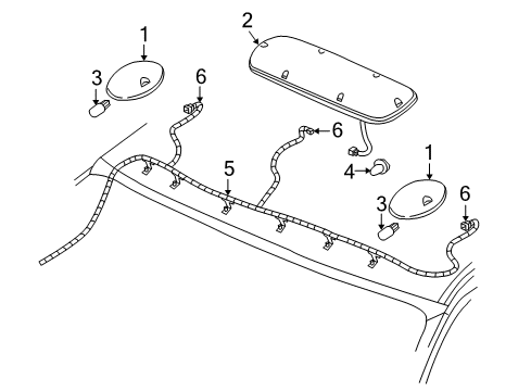2005 GMC Sierra 1500 HD Roof Lamps Diagram