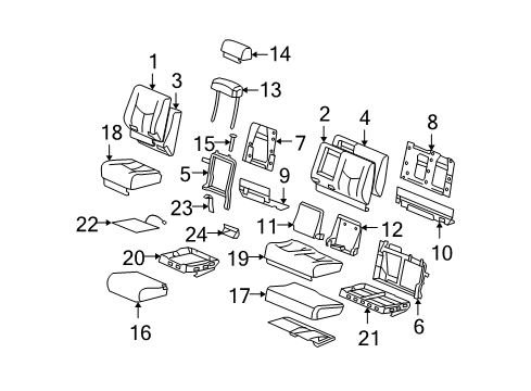 2008 Hummer H2 Headrest Guide, Rear Diagram for 15914856