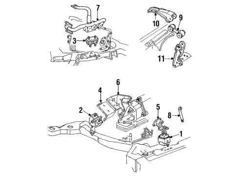 1993 Cadillac Eldorado Engine & Trans Mounting Diagram 2 - Thumbnail