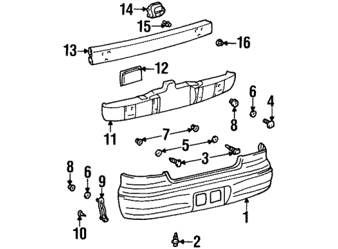 2000 Chevy Prizm Rear Bumper Diagram