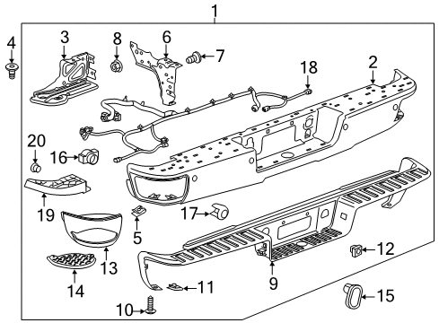 2016 GMC Sierra 2500 HD Rear Bumper Diagram