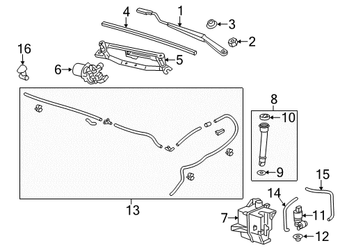 2014 Chevy Sonic Windshield - Wiper & Washer Components Diagram