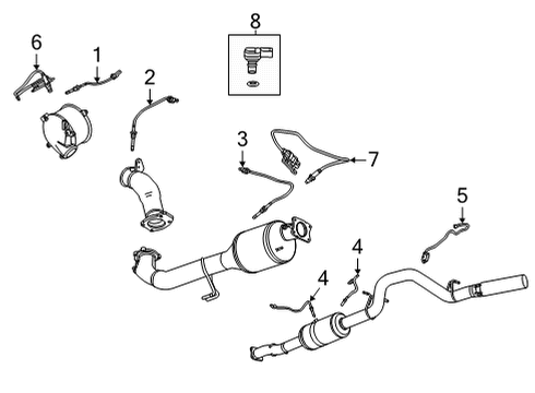 2022 Chevy Silverado 3500 HD Upper Nox Sensor Diagram for 12708005