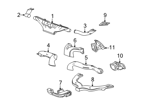 2010 GMC Terrain Ducts Diagram