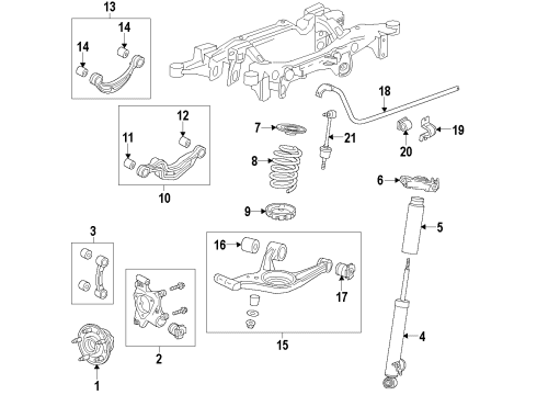 2015 Buick LaCrosse Shock Absorber, Rear Upper Driver Side Diagram for 84545214
