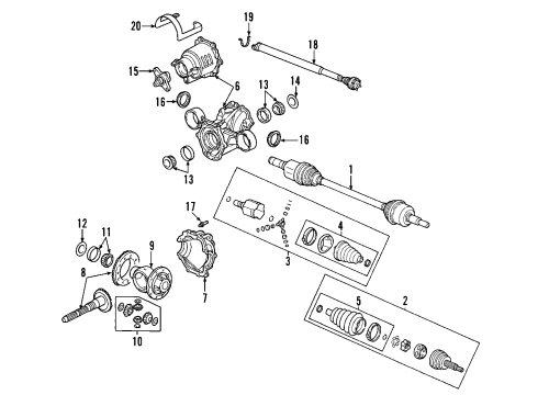 2007 Saturn Vue Rear Axle Shafts & Joints, Differential, Propeller Shaft Diagram