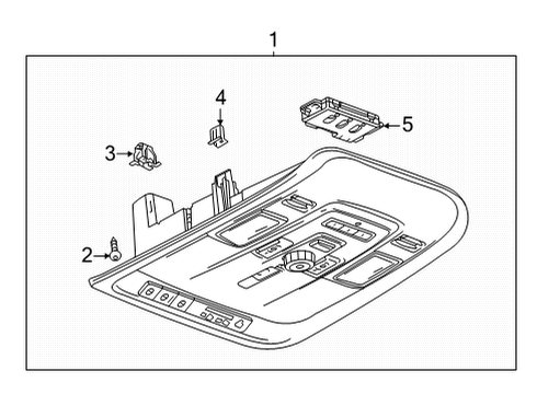 2021 Chevy Suburban Overhead Console, Jet Black Diagram for 85151600