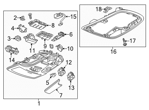 2016 Buick LaCrosse Overhead Console Diagram