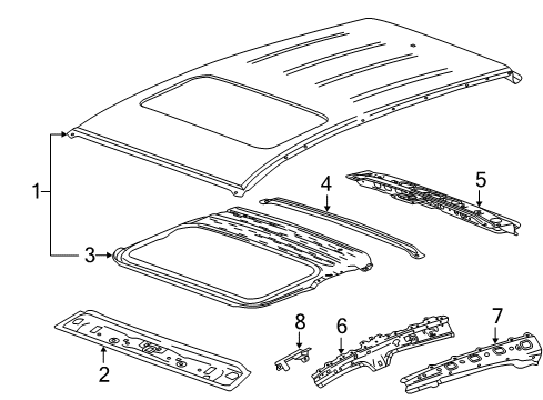 2016 Chevy Trax Roof Panel Diagram for 42588386