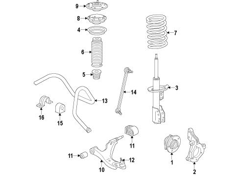 2012 Chevy Captiva Sport Stabilizer Link, Driver Side Diagram for 15779960