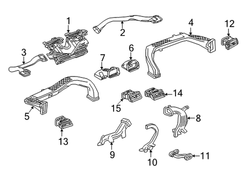 2023 Chevy Suburban Defroster Duct, Driver Side Diagram for 84275426