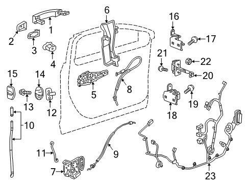 2020 Cadillac XT4 Lock Actuator, Front Passenger Side Diagram for 13533591