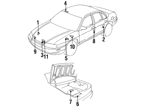 1996 Chevy Lumina Information Labels Diagram