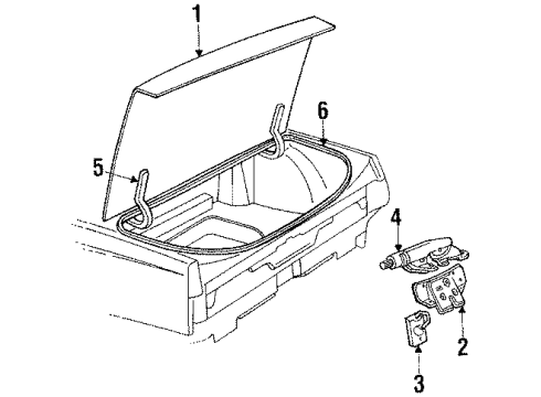 1988 Oldsmobile Delta 88 Hinge, Rear Driver Side Diagram for 20737517