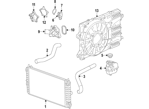 2018 Chevy Camaro Lower Hose Diagram for 84128883