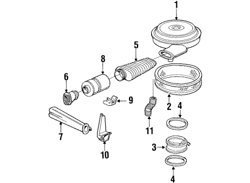 1993 GMC K2500 Air Cleaner Diagram for 25099035