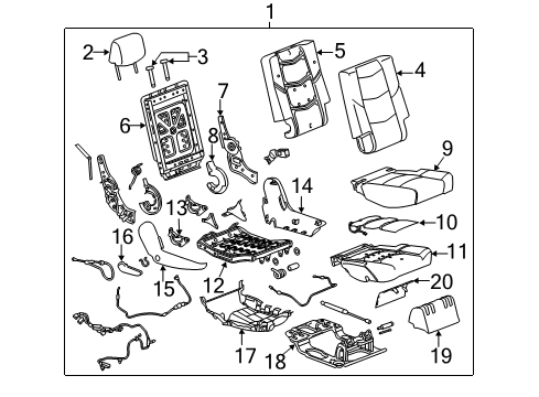 2017 Cadillac Escalade Second Row Seats Diagram 5 - Thumbnail