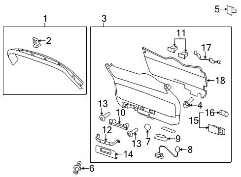 2012 Chevy Traverse Interior Trim - Lift Gate Diagram
