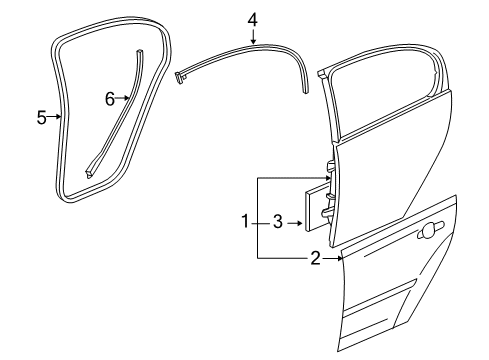 2008 Chevy Malibu Energy Absorber, Rear Passenger Side Diagram for 22912883