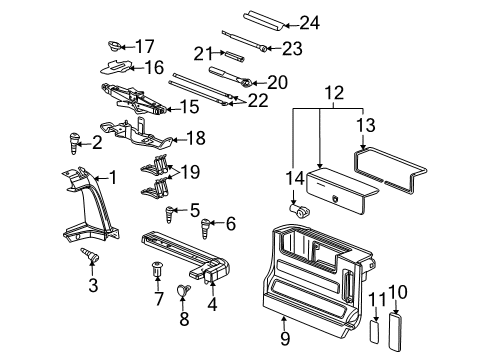 2008 Hummer H2 Jack Assembly Diagram for 13500015