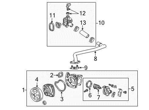 2015 Cadillac ATS Water Pump Diagram for 25201452