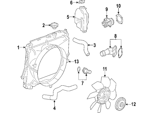 2009 Hummer H3 Fan Shroud Diagram for 15207758