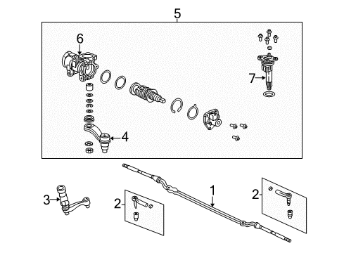 2000 Chevy Suburban 1500 Steering Gear Diagram for 26070311