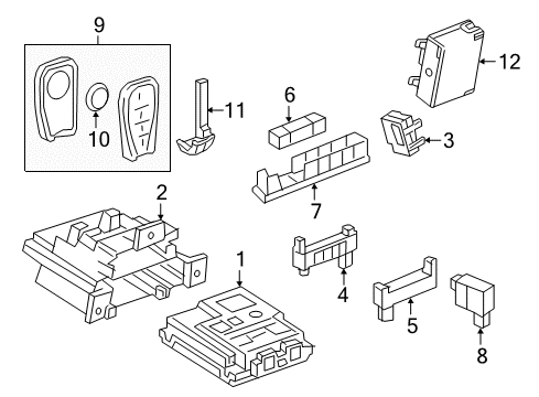 2019 Chevy Bolt EV Anti-Theft Components Diagram