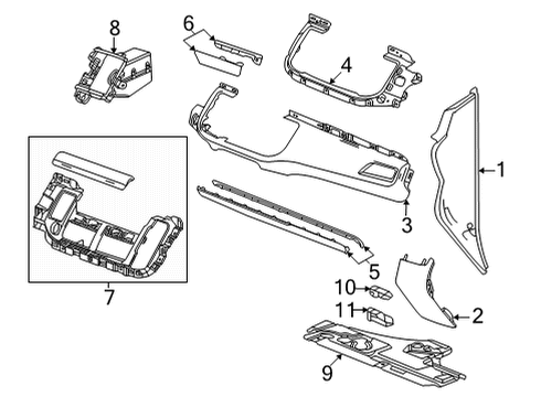 2021 GMC Yukon XL Cluster & Switches, Instrument Panel Diagram 9 - Thumbnail