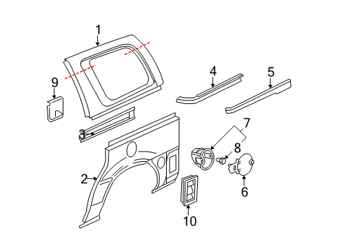 2006 Chevy Uplander Side Panel Diagram for 89025399