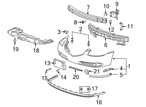 2008 Buick Lucerne Front Bumper Diagram 2 - Thumbnail