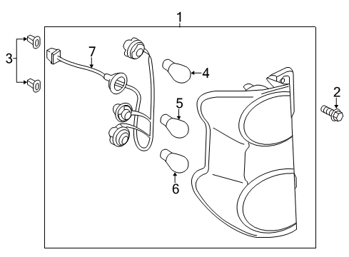 2018 Chevy City Express Tail Lamp Assembly, Passenger Side Diagram for 19316435