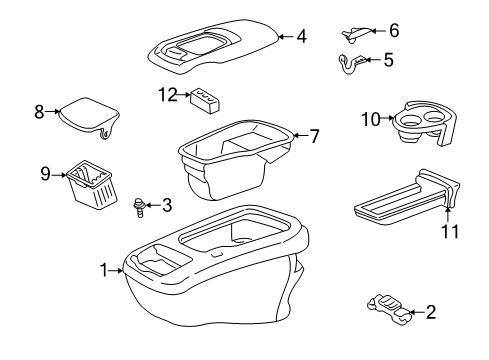 1996 GMC K1500 Cup Holder Diagram for 12381977