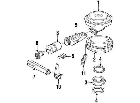 1989 Chevy C2500 Air Cleaner Diagram for 25097972