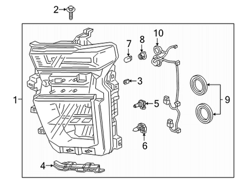 2023 Chevy Silverado 3500 HD Headlamp Assembly, Front Driver Side Diagram for 84738616