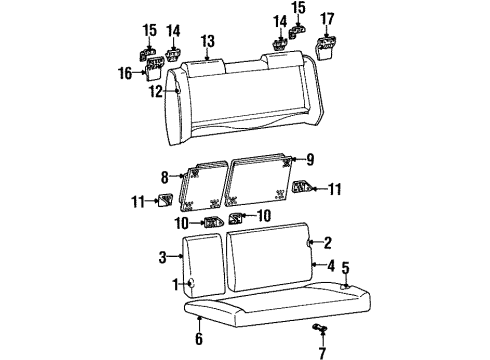 1992 Pontiac Grand Am Seat Back Pad, Rear Diagram for 16713254