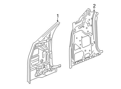 2016 Chevy Camaro Hinge Pillar Reinforcement, Passenger Side Diagram for 23431115