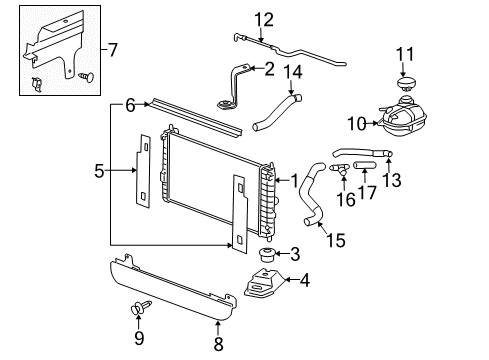 2007 Pontiac G5 Radiator & Components Diagram