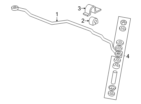 2004 Oldsmobile Alero Stabilizer Bar & Components - Front Diagram