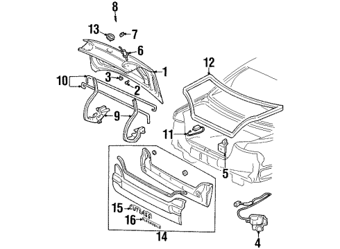 1999 Oldsmobile Cutlass Trunk Lid Diagram