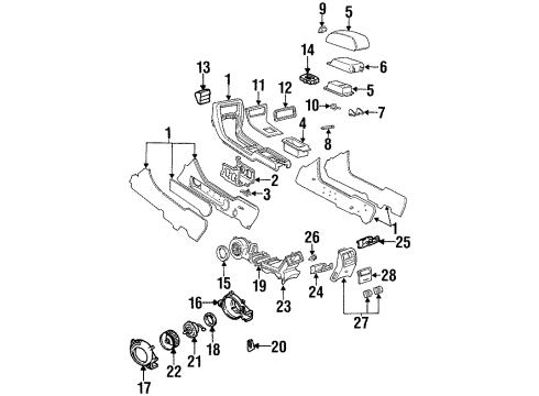 1992 Cadillac Seville Center Console Diagram for 3635405