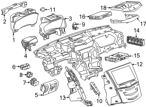 2019 Cadillac CTS Instrument Cluster Diagram for 84649280