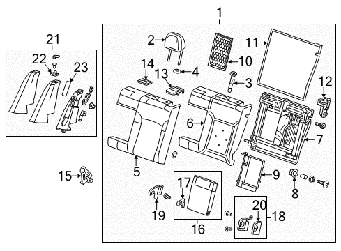 2013 Chevy Malibu Headrest Guide, Rear Driver Side Diagram for 13335890