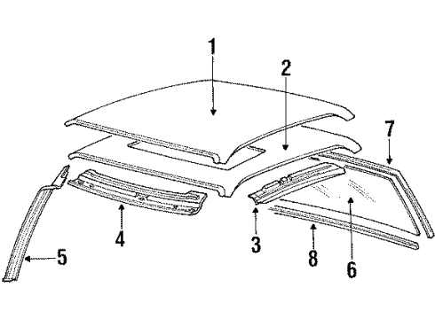 1988 Chevy Cavalier Windshield Frame Diagram for 20658880