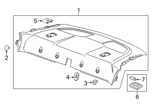 2019 Chevy Camaro Interior Trim - Rear Body Diagram 2 - Thumbnail