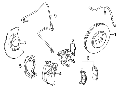 2011 Cadillac CTS Front Brakes Diagram 9 - Thumbnail