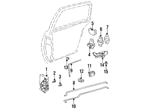 1998 Buick Skylark Rear Door - Lock & Hardware Diagram