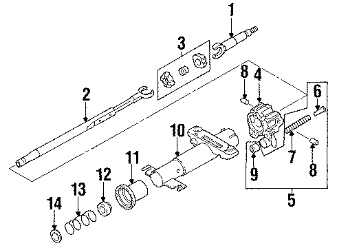 1998 Oldsmobile Aurora Shaft & Internal Components Diagram