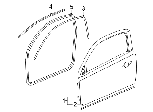 2008 Chevy Cobalt Door & Components Diagram